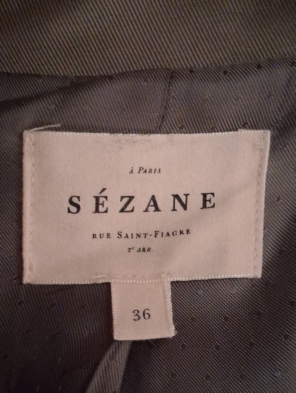Sezane Scott Trench Coat Olive Green - Size 4 - Picture 6 of 6
